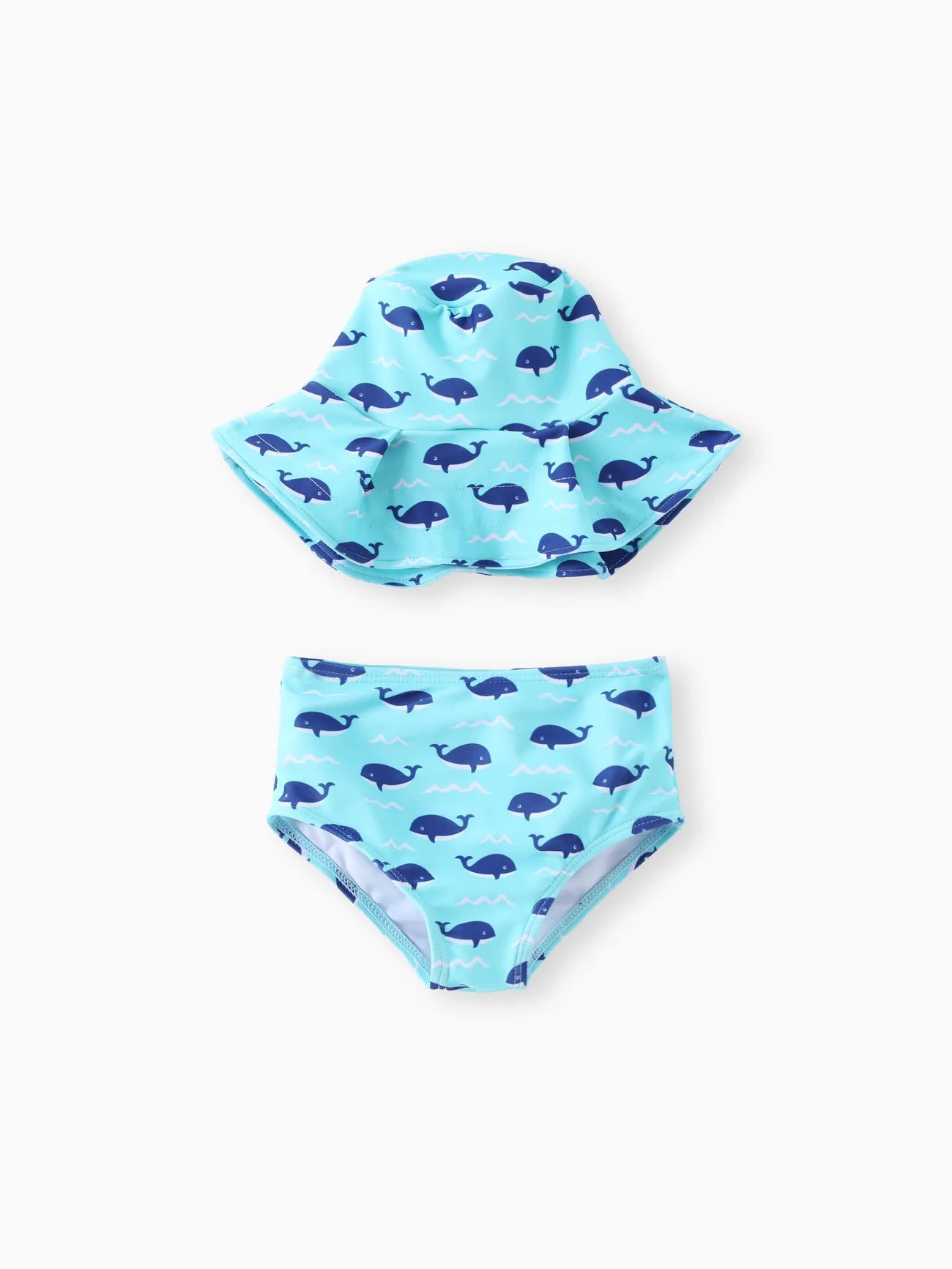 Maillot de bain bebe 2 pièces avec motif petit baleines - MG