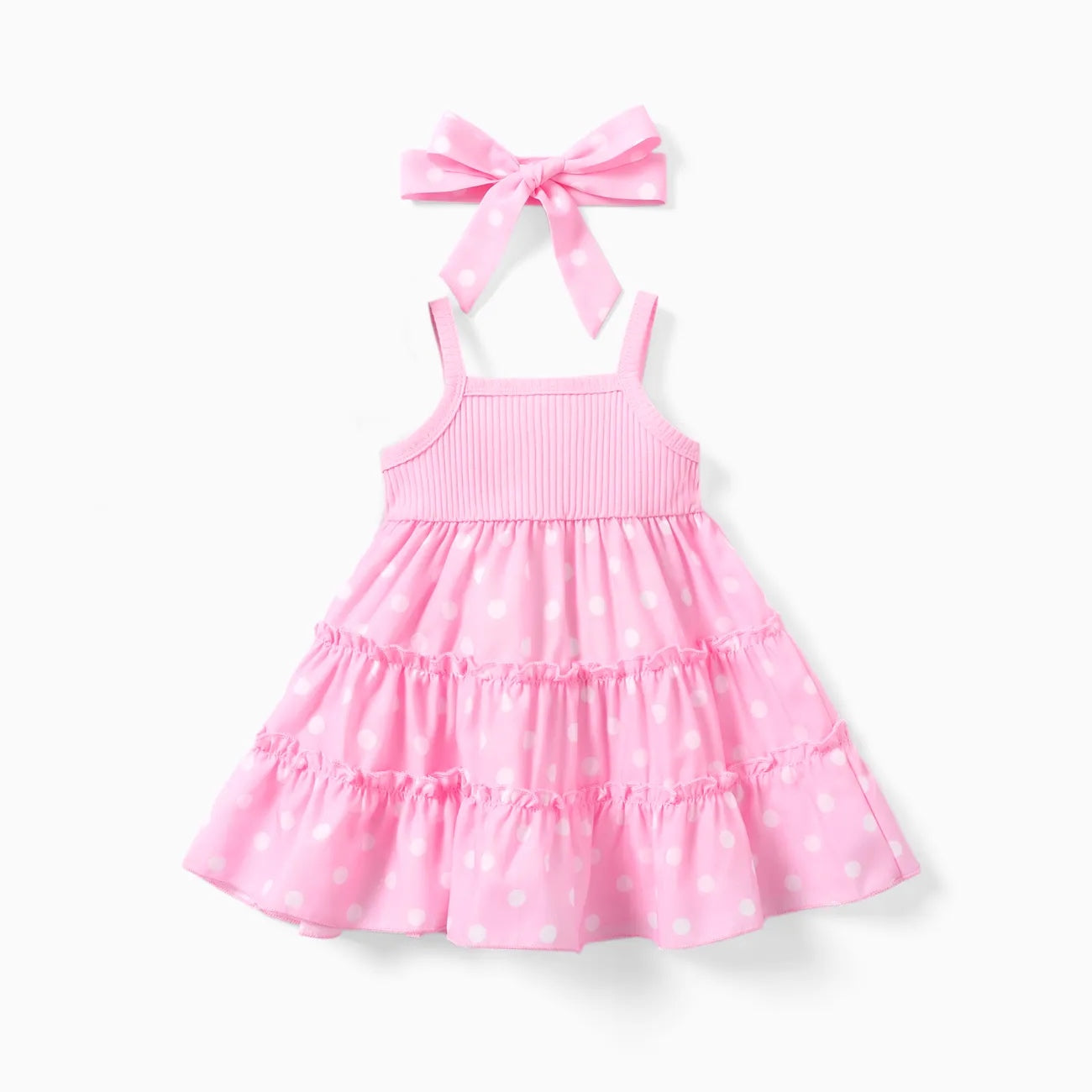 Robe a pois pour fille coton 2 Pieces - EG