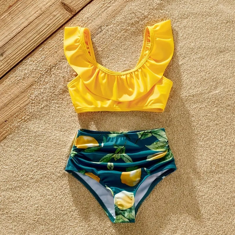 Maillot de bain fille look citron - IG