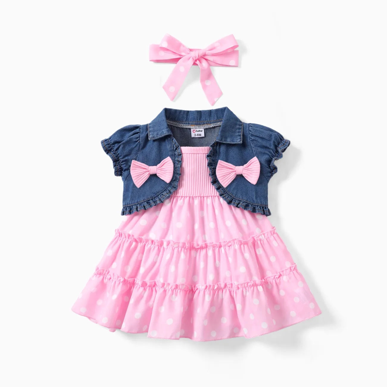 Robe a pois pour fille coton 2 Pieces - EG