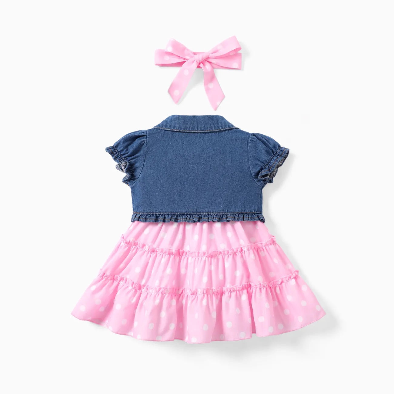 Robe a pois pour fille coton 2 Pieces - EG